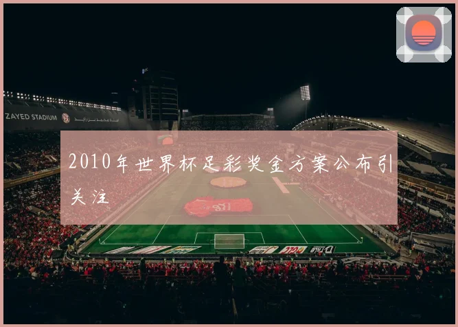 2010年世界杯足彩奖金方案公布引关注